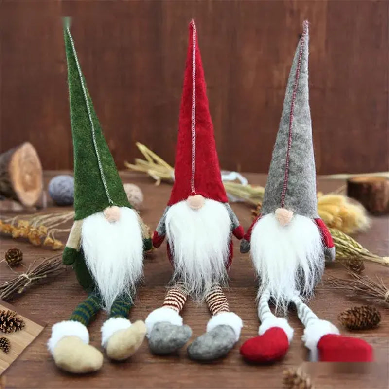 3Pcs New Christmas Decoration Long Legs Rudolph Doll Christmas Children Gift Hotel Mall Window Decoration