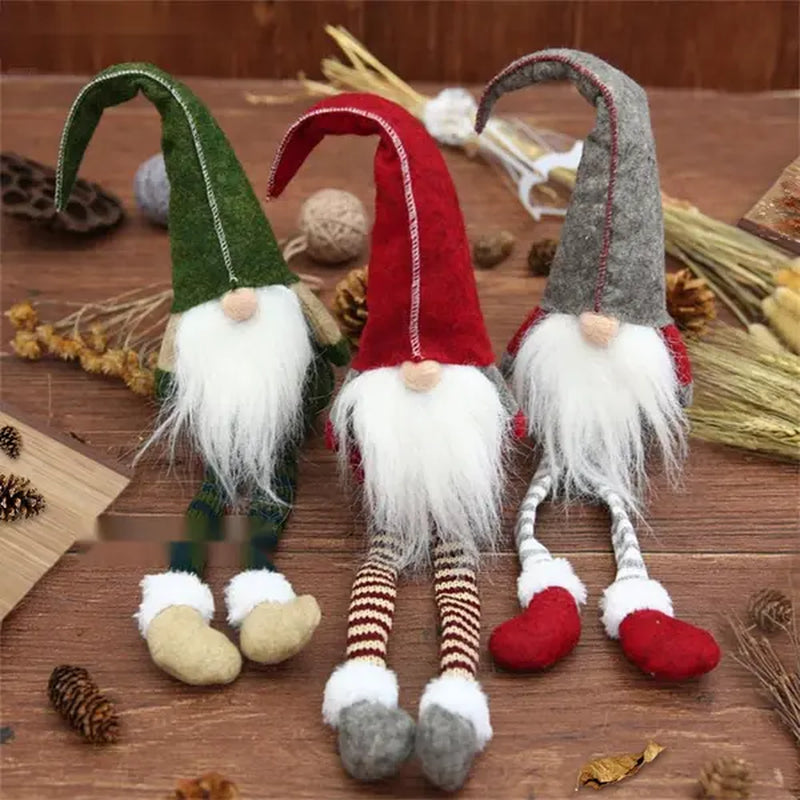 3Pcs New Christmas Decoration Long Legs Rudolph Doll Christmas Children Gift Hotel Mall Window Decoration